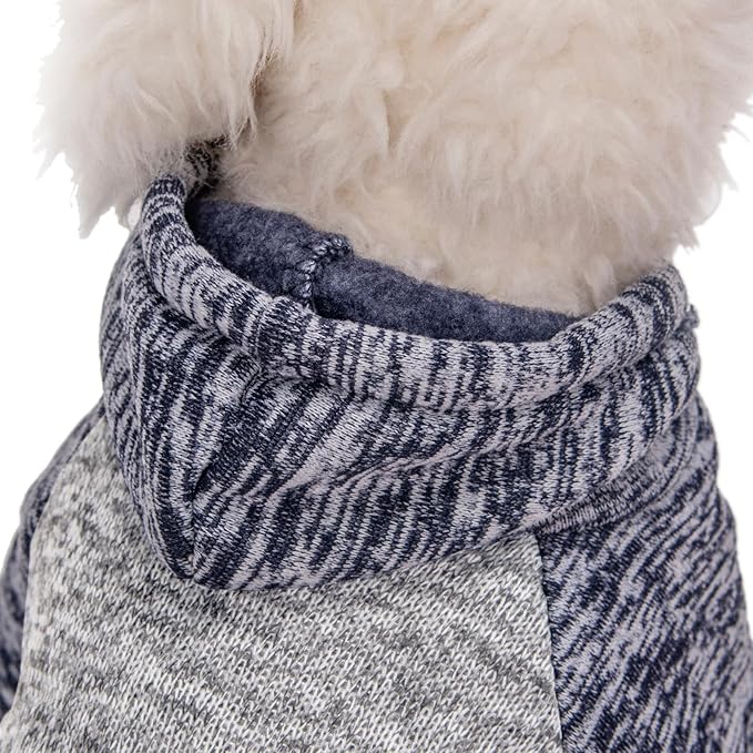 Dog Sweater, Dog Sweaters for Small Dogs, 2, 3 Pack Warm Soft Pet Clothes for Puppy, Medium Large Cat, Dogs Girl or Boy, Dog Shirt for Winter Christmas (Hoodie Grey,Navy+Grey,Blue, XX-Small)