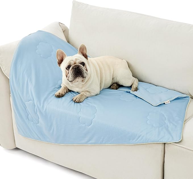 LE SURE Premium Cooling Blankets for Medium Dogs - Washable Dog Cooling Throw Blanket with Q-MAX>0.4，Durable Self Cooling Pet Mat for Cat, Soft Cooling Summer Blanket for Hot Weather, Blue, 30x40