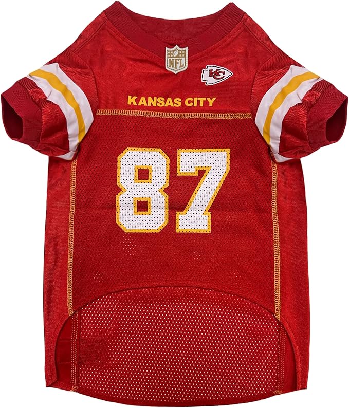 NFLPA Travis Kelce PET Jersey, NFL Dog Shirt, Size Small, Kansas City Chiefs Mesh Jersey for Dogs