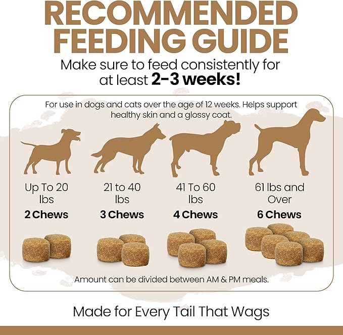 Omega 3 Fish Oil for Dogs, 180 Soft Chews - Salmon Oil Skin & Coat Supplement, Allergy & Itchy Skin Relief, Hot Spots, Anti Shedding - EPA DHA Omega 3 6 9 Fatty Acids, Vitamins - Peanut Butter Flavor