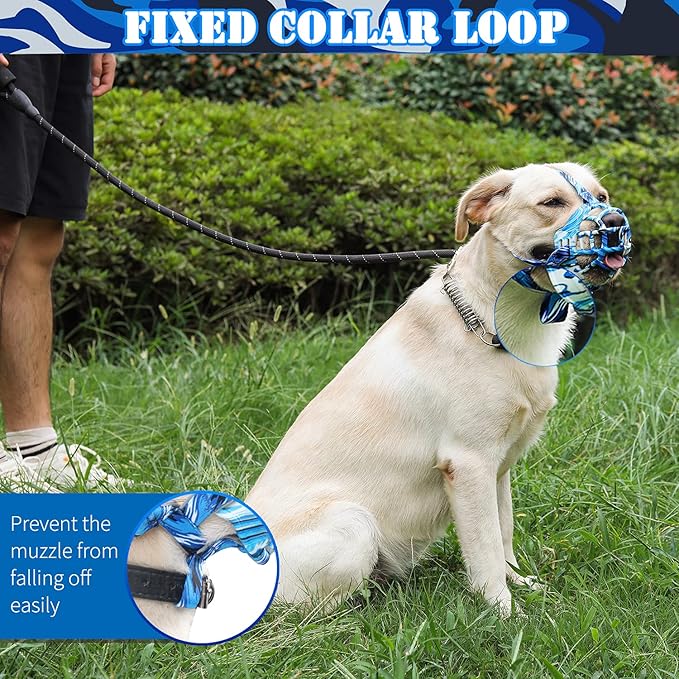 Basket Dog Muzzle Size 2 and Bluewhite Dog Muzzle Size 2 Set, Dog Mouth Guard for Biting Chewing Scavenging, Best for Aggressive Dogs