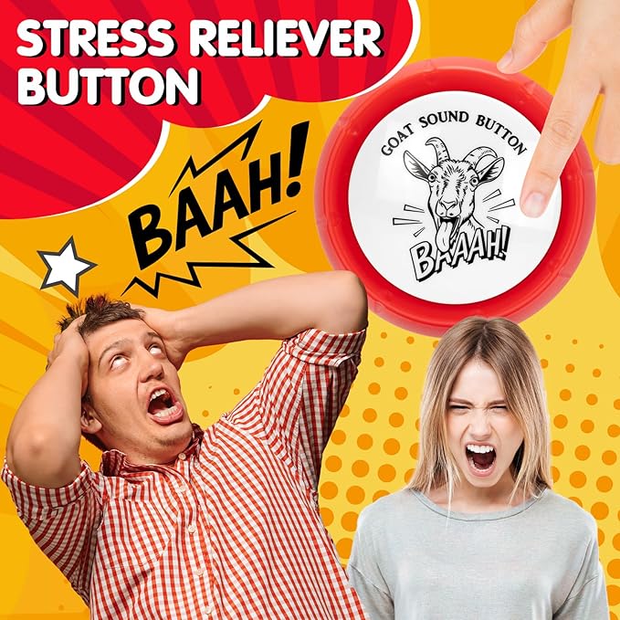 Shrieking Goat Sound Button for Fun Desk Toy Prank Button with Goat Sound Perfect for Office Home Gag Gift Men Women