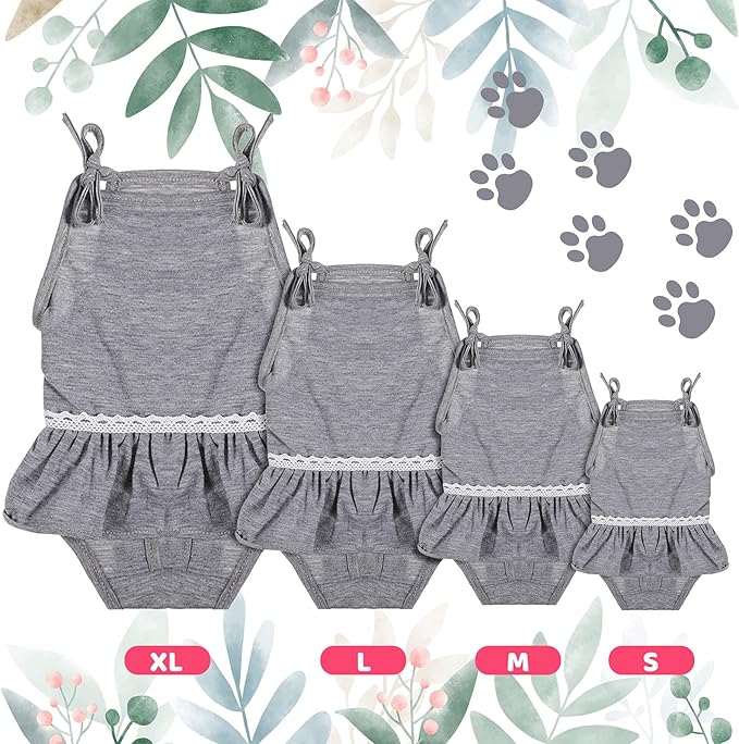 3 Pieces Reusable Dog Diapers Female Dog Period Diapers Washable Puppy Sanitary Panties with Adjustable Suspender Pet Underwear Jumpsuits for Female Doggy Doggie Puppy(M)