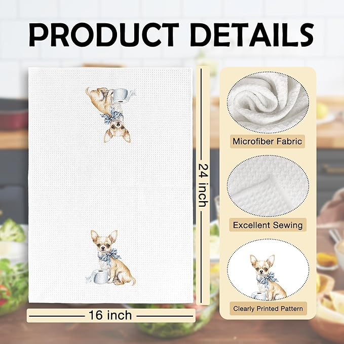 Funny Chihuahua Gifts Bathroom Hand Towels, Dog Bathroom Decor, Gifts for Chihuahua Lovers Dish Tea Towels, Kids Bath Room Washroom Toilet Decorative Hand Towel 16x24 Inch