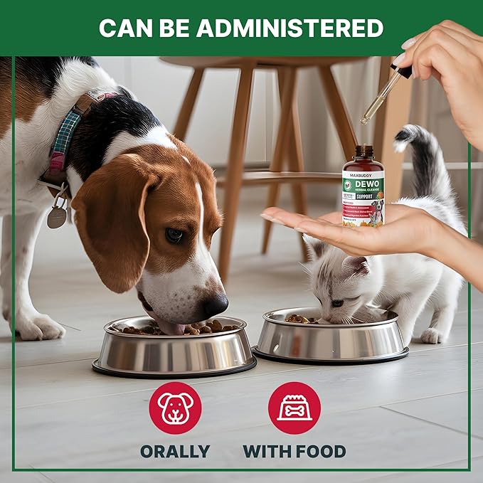 MaxBuddy Natural Intestinal Defense Herbal Cleanser for Cats and Dogs – Helps Remove Parasites & Toxins - Broad Spectrum Support for Gut Wellness & Digestive Issues Supplement Drops for Pets
