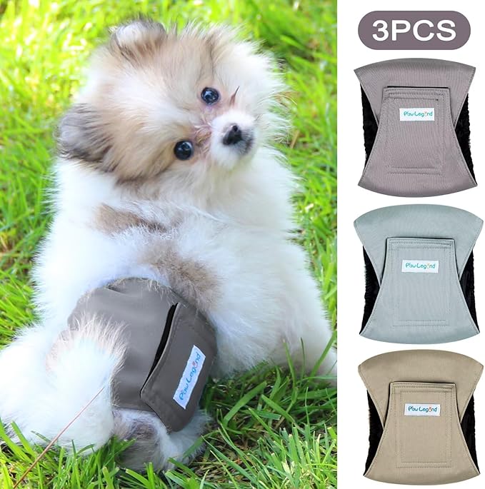 Paw Legend Washable Dogs Diapers Male Dog Belly Bands for Male Dogs Diapers Reusable Puppy & Doggie Diapers Male