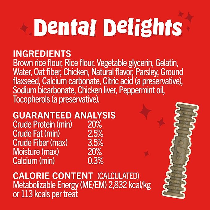 Stella & Chewy's Dental Delights with Freeze-Dried Chicken - Extra Small Dental Treats for Dogs, 10.5 Ounce Bag