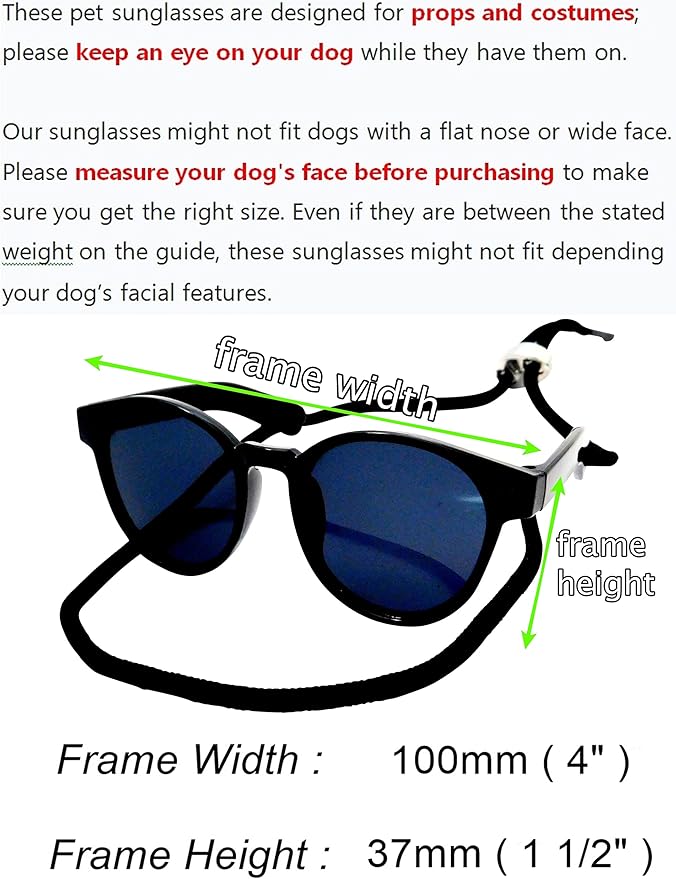 G014 Dog Cat Pet Panto Round Sunglasses for Small Breeds up to 15lbs (Panto Black-Rainbow Mirror)