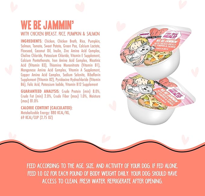 Weruva Best Fido Friend Fun Size Meals for Dogs, We Be Jammin, 2.75oz Cup, Pack of 12