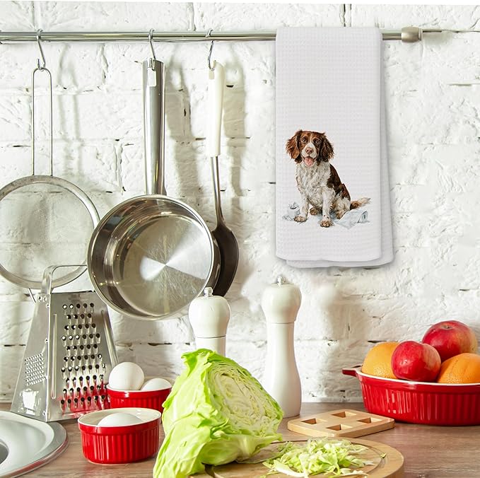 Funny Springer Spaniel Gifts Bathroom Hand Towels, Dog Bathroom Decor, Gifts for Springer Spaniel Lovers Dish Tea Towels, Kids Bath Room Washroom Toilet Decorative Hand Towel 16x24 Inch