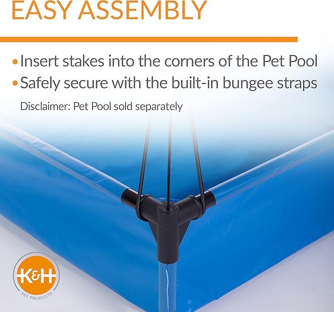 K&H Pet Products Dog Pool & Pet Bath Canopy (Pet Pool Sold Separately) Gray Medium 32 X 25 Inches