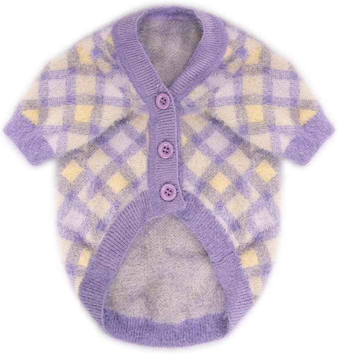 Dog Sweater, Sweaters for Small Dogs, Warm Soft Pet Clothes for Puppy, Medium Large Cat, Dogs Girl or Boy, Dog Shirt for Winter Christmas (Purple, Medium)