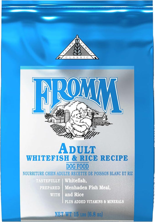 Fromm Classic Adult Whitefish & Rice Dog Food - Premium Dry Dog Food for Large, Medium, & Small Breeds - Whitefish & Rice Recipe - 15 lb