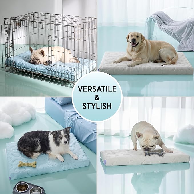 LE SURE Orthopedic Cooling Dog Bed, XXL Q-Max>0.5 Cooling Mat with Removable Washable Cover, Breathable Egg Crate Foam Non-Slip Summer Pad for Extra Large Active/Senior/Long-Haired Pets, 47x29 Inch