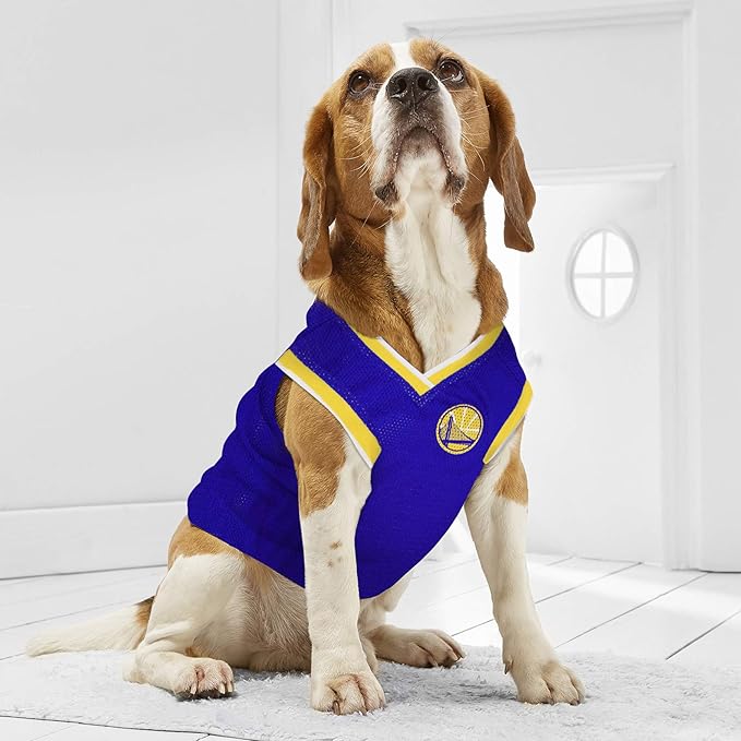 Pets First NBA Golden State Warriors Dog Jersey, Small - Tank Top Basketball Pet Jersey (Pack of 2)