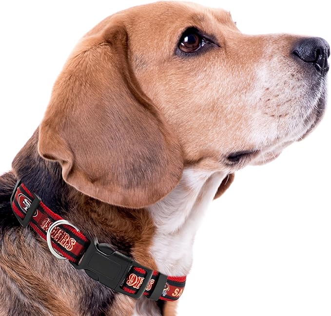 Pets First NFL San Francisco 49ers Licensed PET COLLAR, Medium - Heavy-Duty, Strong, and Durable Dog Collar. Available in 31 Football Teams and 4 Sizes