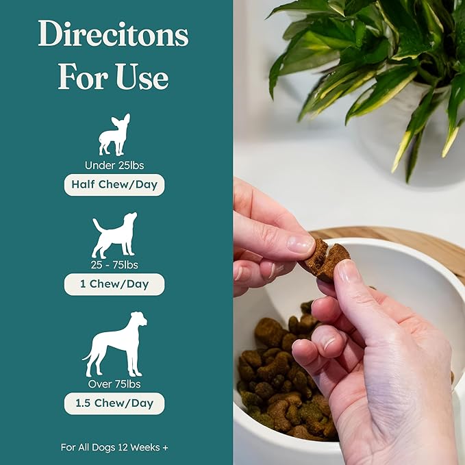 PetHeal Aging Aid Chews for Senior Dogs - Vet-Reviewed - Supports Joints, Energy & Vision with Hemp, DHA, Blueberry & Spinach | Fights Inflammation & Promotes Vitality | 30 Pork-Flavored Soft Chews