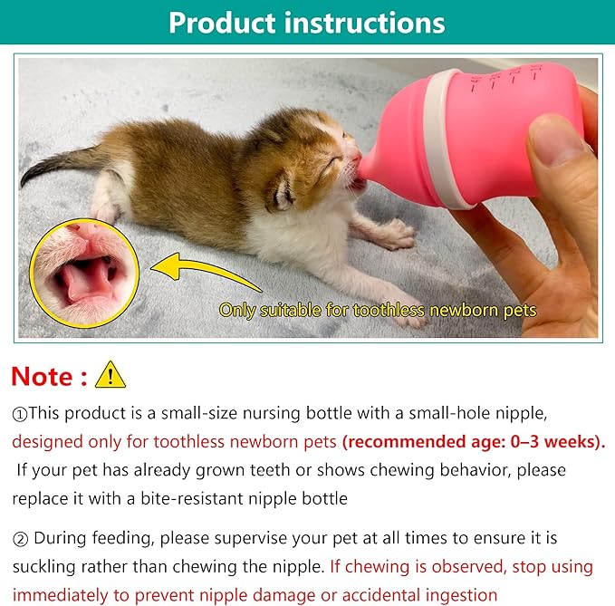 Pet Feeding Bottle for Puppies and Kittens,40ml Pink