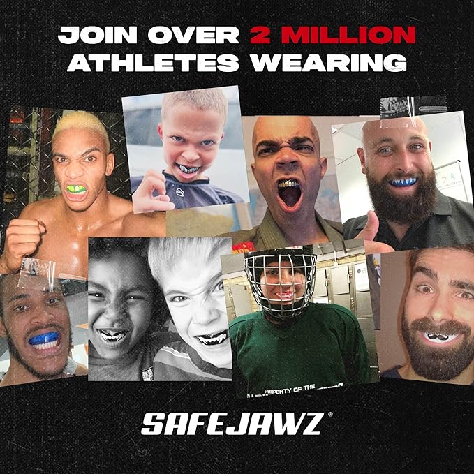 SAFEJAWZ Mouth Guard, Dual Layer Mouthguard for Adults with Case, Easy Fit Remoldable Mouthpiece for Football, Boxing, Lacrosse, MMA, Basketball & All Contact Sports (Adult 12+ Years, Canada Flag)