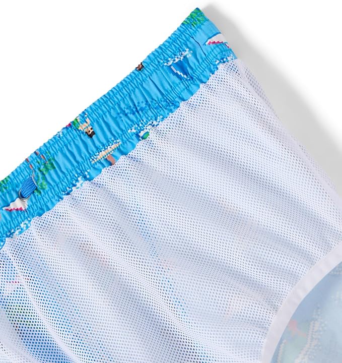 Tipsy Elves Men's Stretch Swim Trunks 7 Inch Inseam 4-Way Stretch with Mesh Liner - Quick-Dry Funny Swimwear Bathing Suit
