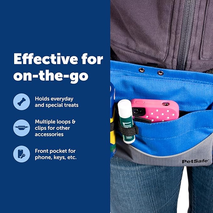 PetSafe Treat Pouch Sport - Easy Access Waterproof Treat Pouch for Daily Use - Convenient Phone & Keys Carry with Dual Inner Pocket & Front Storage Pocket - Adjustable Fit - Standard - Red