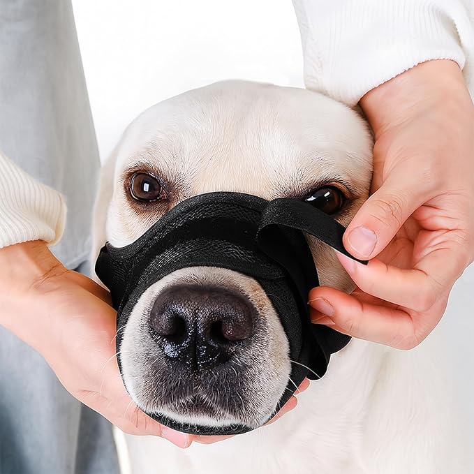 Dog Muzzle for Small Dogs - Soft Breathable Muzzle for Small Dog with Air Mesh | Adjustable Dogs Muzzles to Prevent Biting | Puppy Mussels for Grooming Barking Chewing Allows Panting Drinking