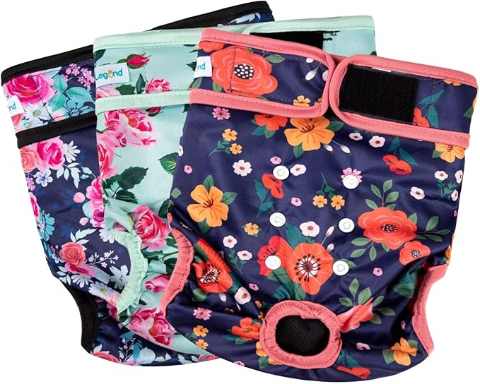 Paw Legend Washable Reusable Female Dog Period Diapers for Heat Doggie Puppy Diapers for Female Dogs (3 Pack, X-Large)