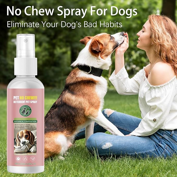Bitter Apple Spray for Dogs to Stop Chewing No Chew Spray for Dogs Effectively Protect The Safety of Furniture,Plant,Shoes, Etc Safe and Alcohol-Free (Hot Pink)