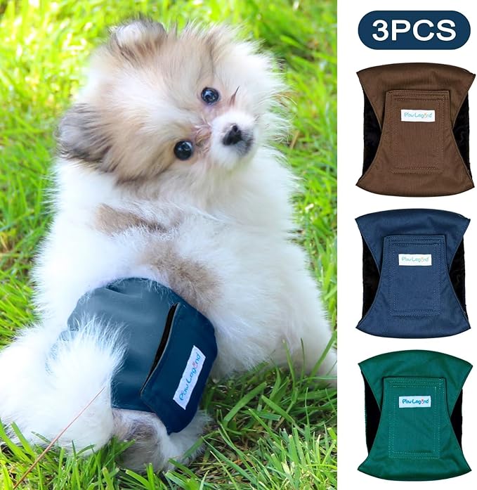 Paw Legend Washable Dogs Diapers Male Dog Belly Bands for Male Dogs Diapers Reusable Puppy & Doggie Diapers Male