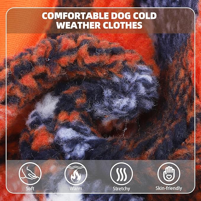 PUPTECK Dog Hoodie Puppy Sweatshirt Warm Dog Sweater Winter Clothes Cold Weather Coats for Small Medium Large Dogs, Orange, XL