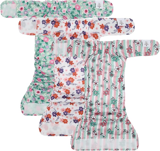 CuteBone Washable Dog Diapers Female No Tail Hole 3 Pack Reusable Doggie Period Training Pants for Docked-Tail Frenchie French Bulldog Boston Terrier Without Tail WWD35M