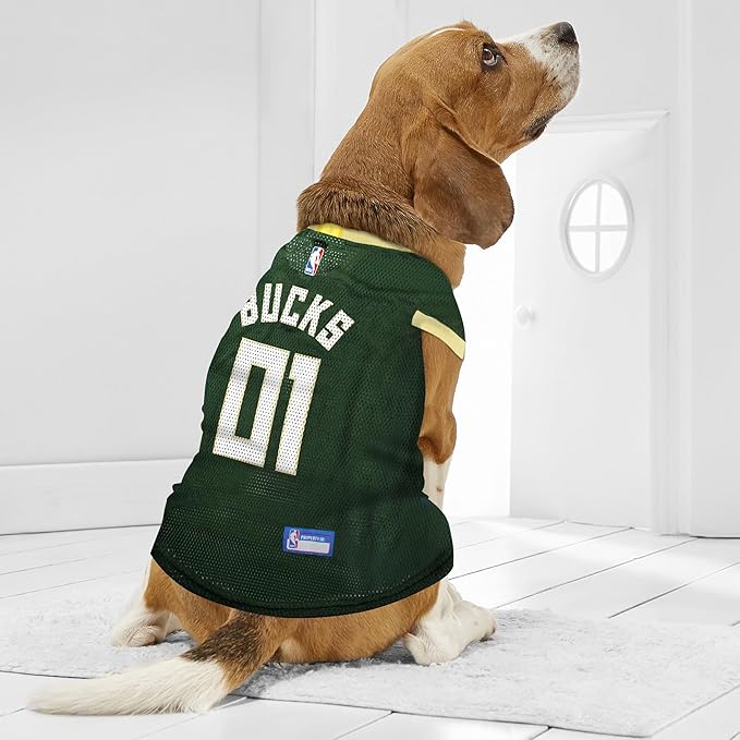 Pets First NBA MILWAUKEE BUCKS DOG Jersey, X-Small - Tank Top Basketball Pet Jersey