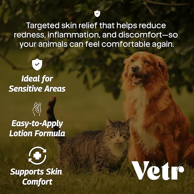 vetr Skin Relief Hydrocortisone Gel for Dogs - Topical Support for Itchy Skin and Hot Spots - 4 oz (120mL) - Vet-Formulated in USA