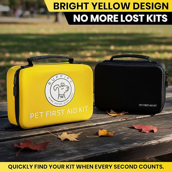 Dog First Aid Kit – Essential Items Pet Emergency Kit Accessories for Car, Travel, Hunting, Hiking & Camping Gear with Mini Pouch for Home, Office & Outdoor Adventures