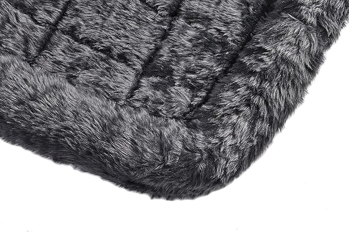 MidWest Homes for Pets QuietTime XS Dog Bed – Gray Faux Fur Bolster, Ultra-Soft and Machine Washable, Fits 22-Inch Crates and Carriers, for Small Dogs and Cats