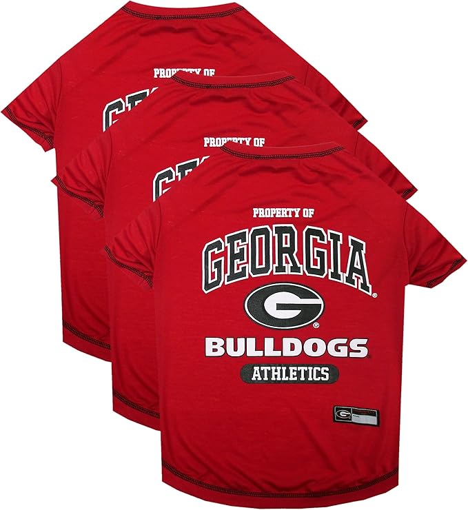 NCAA Georgia Bulldogs Dog T-Shirt, X-Small (Pack of 3)