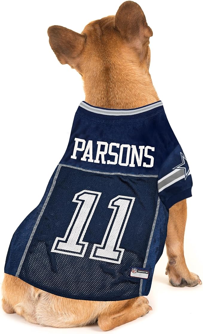 NFLPA Micah Parsons PET Jersey, NFL Dog Shirt, Size Medium, Dallas Cowboys Mesh Jersey for Dogs