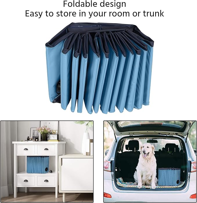 Yaheetech Foldable Hard Plastic Dog Pet Bath Swimming Pool Collapsible Dog Pet Pool Bathing Tub Pool for Pets Dogs & Cats Outdoor -63 x 11.8 inch, Blue