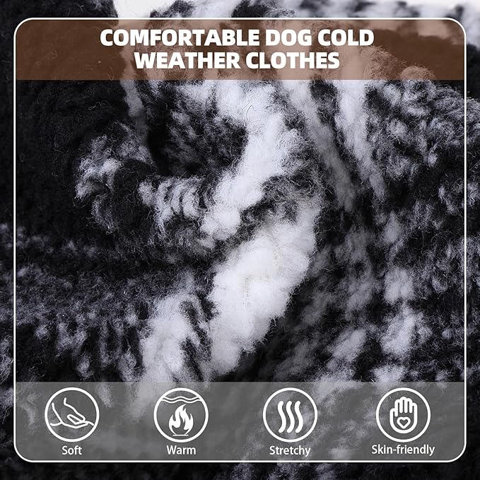 PUPTECK Dog Hoodie Puppy Sweatshirt Warm Dog Sweater Winter Clothes Cold Weather Coats for Small Medium Large Dogs, Black, S/M