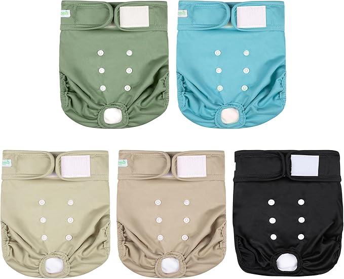 wegreeco Female Dog Diapers, Washable Reusable Pet Puppy Doggie Diapers for Small Medium Large Female Dogs in Heat Period, Doggy Period Panties Small, Blue Green