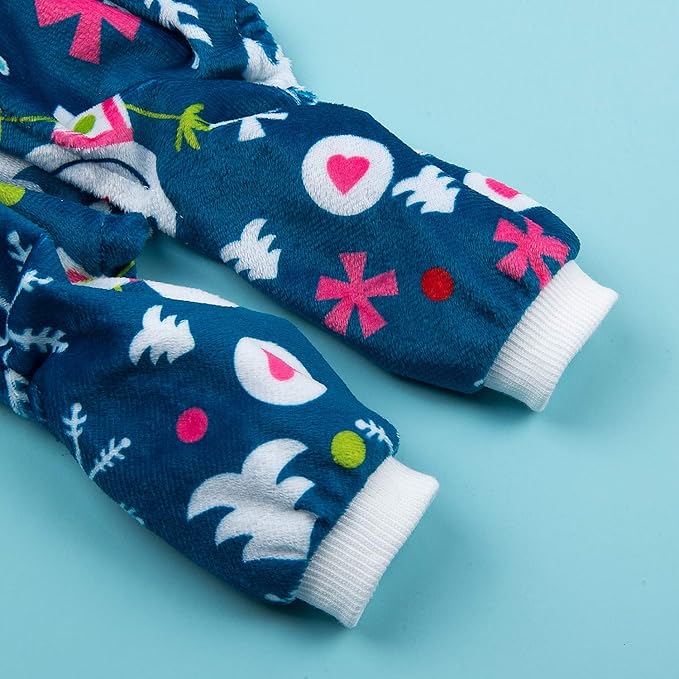CuteBone Soft & Stretchy Dog Christmas Pajamas - Cozy Pet Jammies Breathable Jumpsuit for Small Dogs - All-Season Comfy Outfit Easy-On Pullover Design - Keeps Pets Warm & Comfortable P85XS