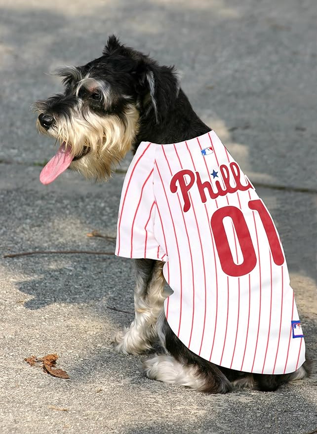 Official MLB Philapelphia Phillies Pet Jersey for Dogs & Cats, Size X-Large - Stylish Baseball Jersey for Your Furry Fan- Show Off Team Spirit with The Perfect Fan Apparel Gear for Pet, Dog & Cat