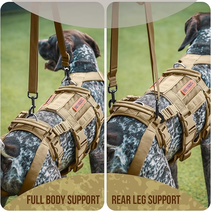 OneTigris Breathable Dog Lift Harness for Large Medium Sized Dogs, Dog Sing for Hind Leg Support, Dogs Hip Support Brace Front Leg Vrace