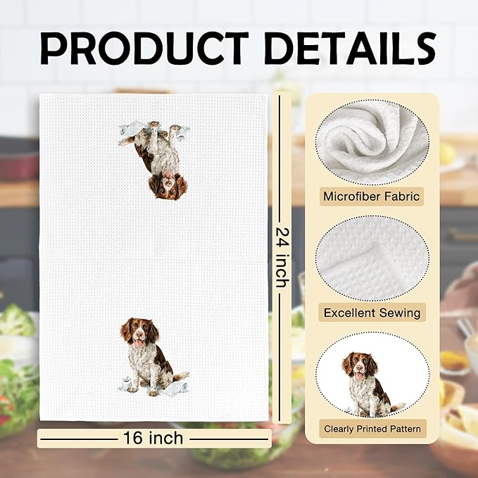 Funny Springer Spaniel Gifts Bathroom Hand Towels, Dog Bathroom Decor, Gifts for Springer Spaniel Lovers Dish Tea Towels, Kids Bath Room Washroom Toilet Decorative Hand Towel 16x24 Inch