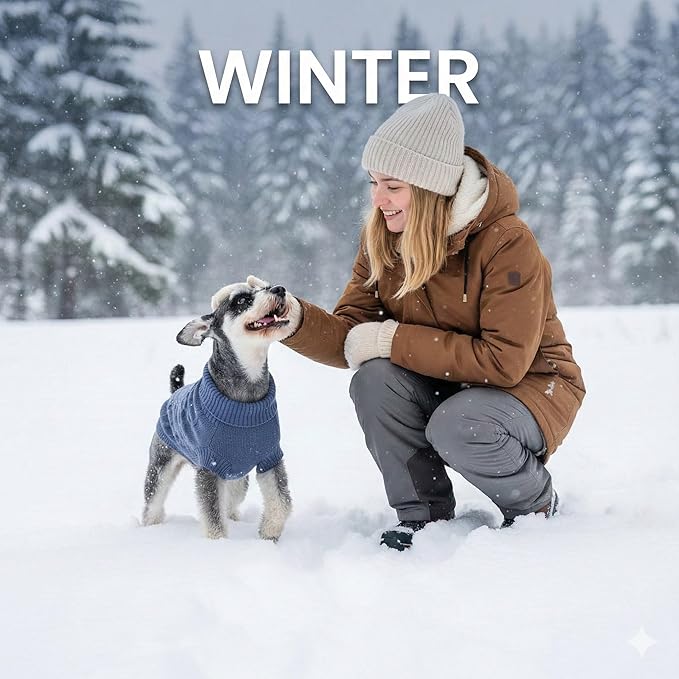Small Dog Sweater, Soft Knit Dog Clothes for Spring Transition, Lightweight Puppy Outfit for Chihuahua, Yorkie, Cat, Cute Doggy Apparel for Spring Morning Walks (Dark Blue, S)