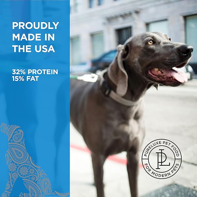 PURELUXE Grain and Gluten Free Dog Food, Turkey Elite Nutrition, for All Breeds and Sizes, All Life Stages, Made in The USA, 22lbs