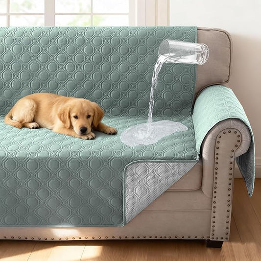 H.VERSAILTEX 100% Waterproof Armchair Covers Thick Durable Couch Covers Triple Nonslip Furniture Protector for Dogs, Children, Pets, Machine Washable (Chair, Lily Pad)