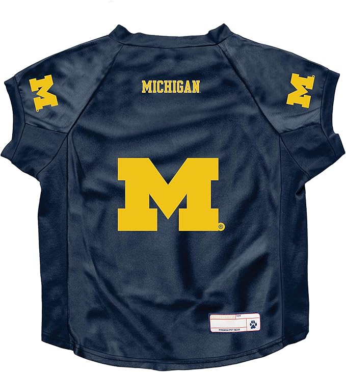 Littlearth NCAA Michigan Wolverines Stretch Pet Jersey, Team Color, Big Dog