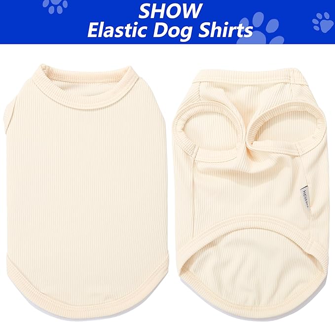 2 Pack Dog Clothes for Small Dogs Summer Dog Shirt Vest Girl Boy Lightweight Puppy T-Shirts Blank Soft and Cool Pet Clothing Sleeveless Medium Large Dog Outfit (White+Blue, X-Small)