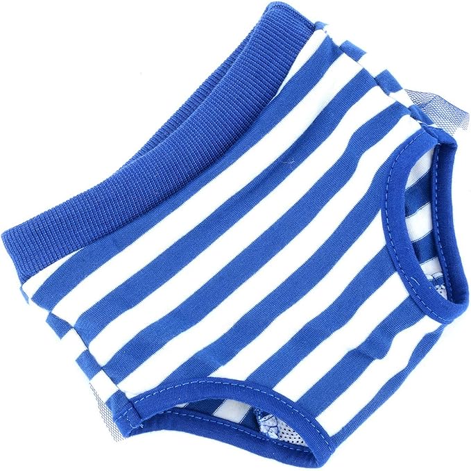 SELMAI Adorable Dog Physiological Shorts Diaper for Dogs Female in Heat Reusable Washable Doggy Kitten Underwear Pants for Small Medium Puppy Cat Girl Doggie Menstrual Nappies All Seasons Blue XL